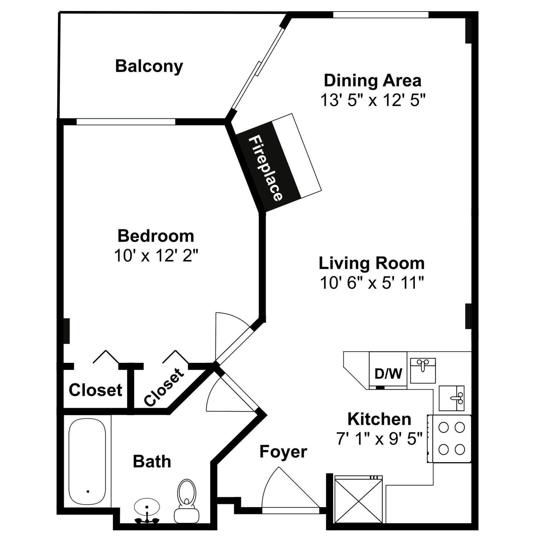 A floor plan of a property at 150 Dercum Square, Keystone with a total livable square footage of 509 sq. ft. It includes a balcony, dining area, bedroom, living room, closet, bath, foyer, and kitchen.