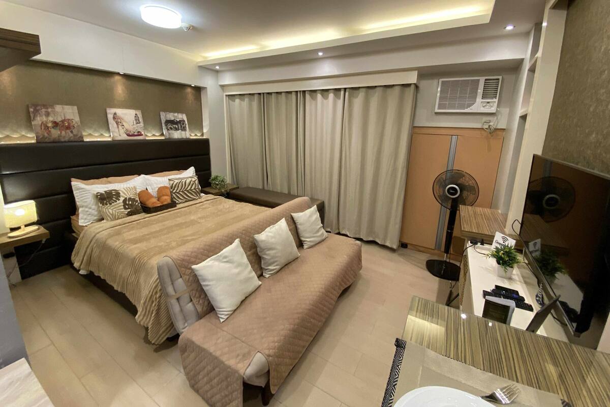 开间, 阳台, 城市景观 | 免费 WiFi、床单
