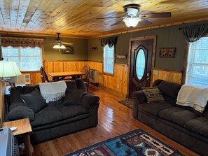 Living area - Cozy 3-bedroom cabin close to Vogel, Helton Creek Falls and much more! (Blairsville)