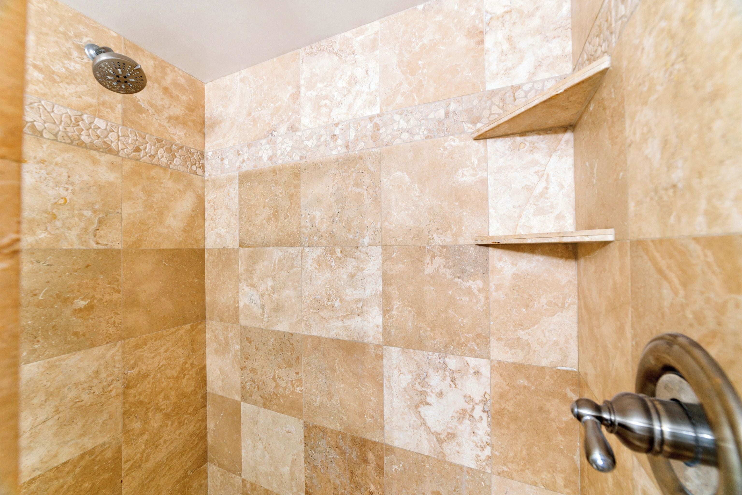 Shower, eco-friendly toiletries, hair dryer, towels