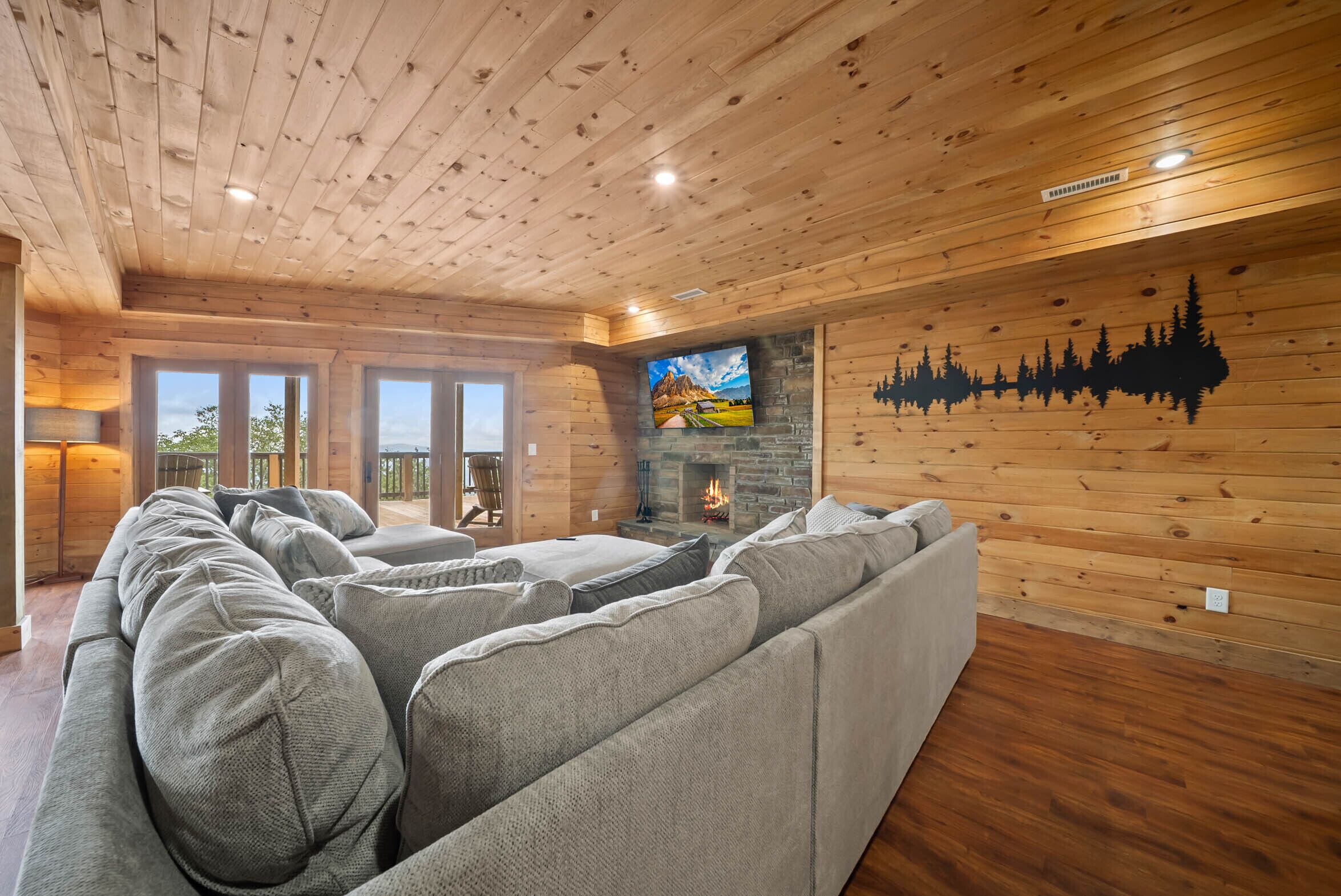 Télévision, cheminée