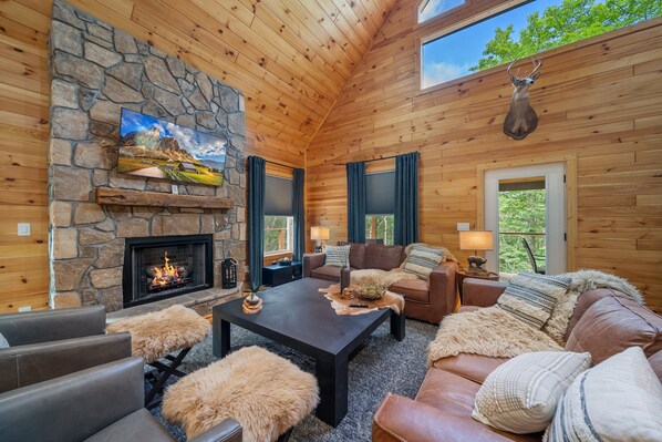 TV, fireplace, table football, ping pong - Upscale Lodge on Beech Mountain (Beech Mountain)