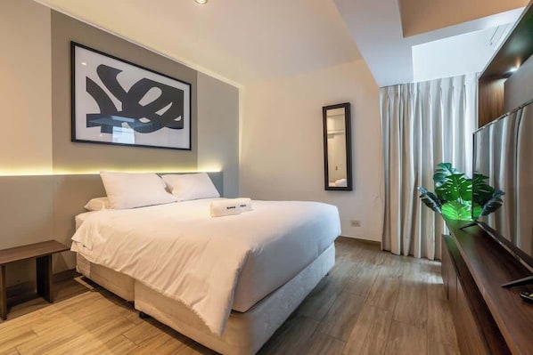 1 habitación, tabla de planchar con plancha y wifi 