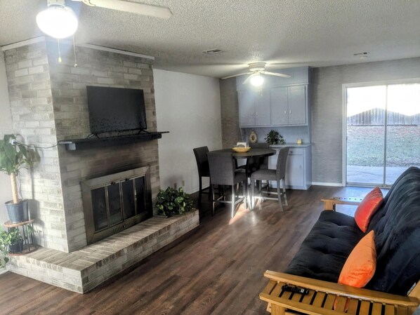 TV, fireplace - Game Day Getaway 1 | Walk to OSU | Prime Location (STILLWATER)