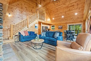 Smart TV, fireplace, table football