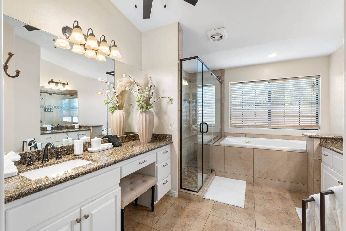 Jetted bath, hair dryer