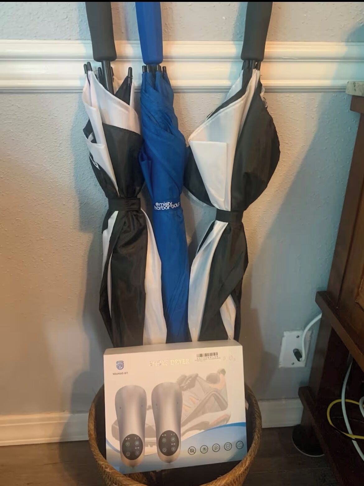 Hair dryer, bidet, towels, soap