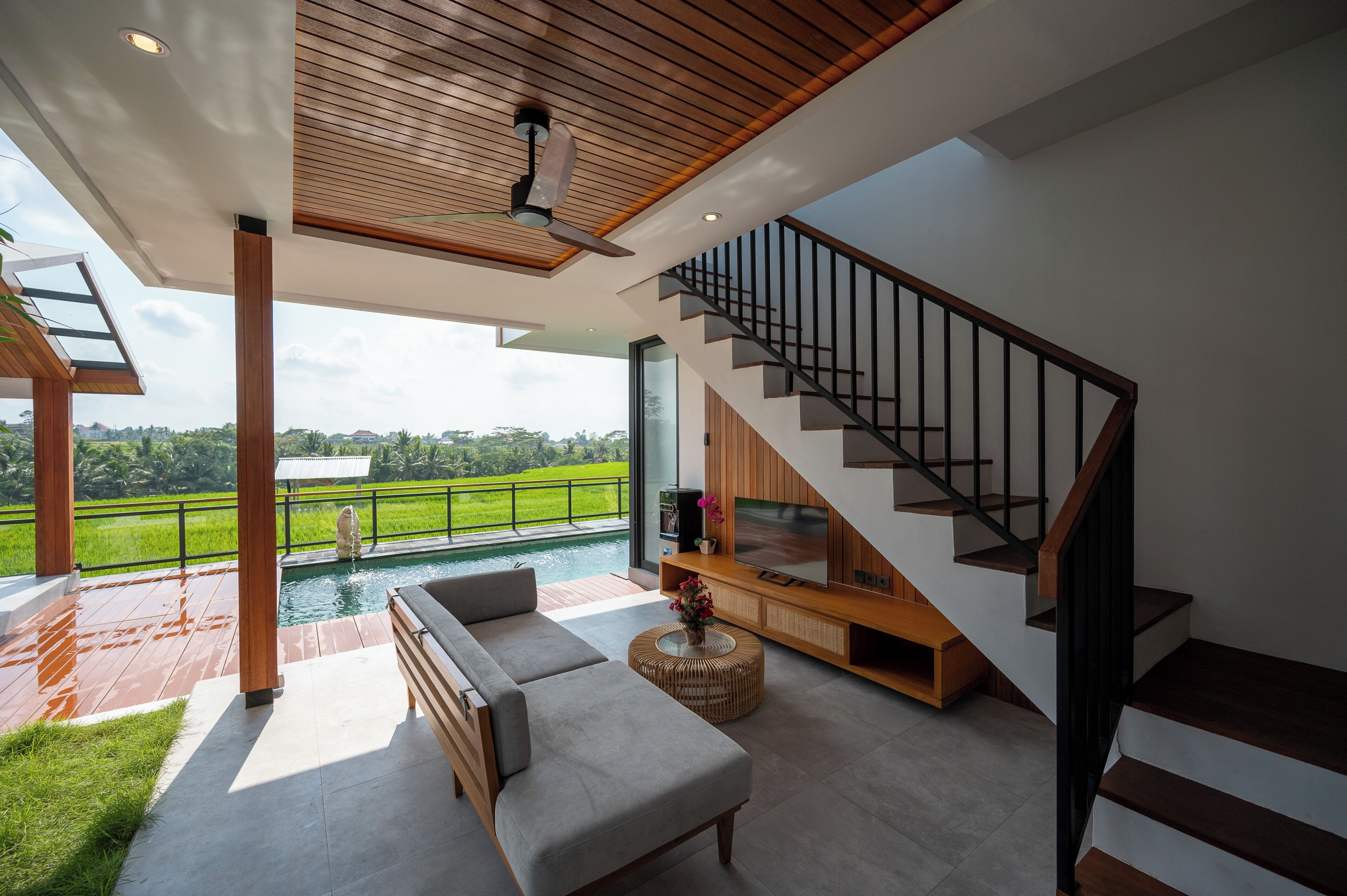 Two Bedroom Pool Villa Rice Field View | Living area | 43-inch Smart TV with digital channels