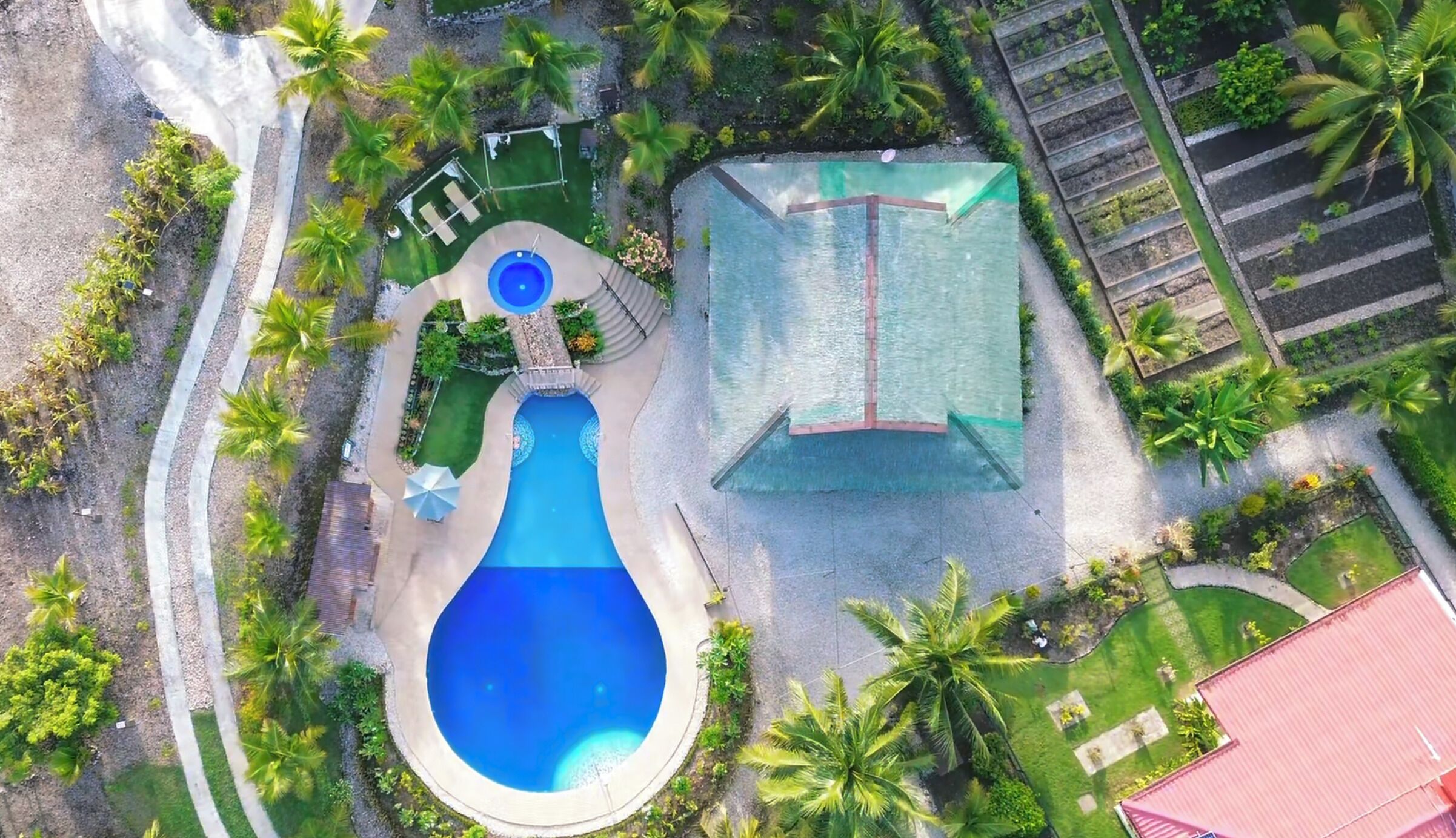 Top View of our Pool and Gazebo - Exclusive stay is perfect for events and party