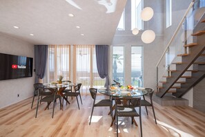 Luxury Villa, Ocean View | Living area | 65-inch flat-screen TV with cable channels