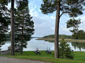 Privat strand og strandbar