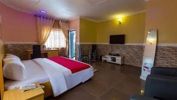 Family Apartment, Balcony, City View | Desk, laptop workspace, blackout drapes, soundproofing