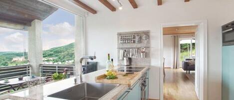 Kühlschrank, Mikrowelle, Ofen, Herdplatte