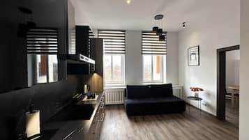 Comfort Apartment, 1 Bedroom, Balcony, River View | Private kitchen