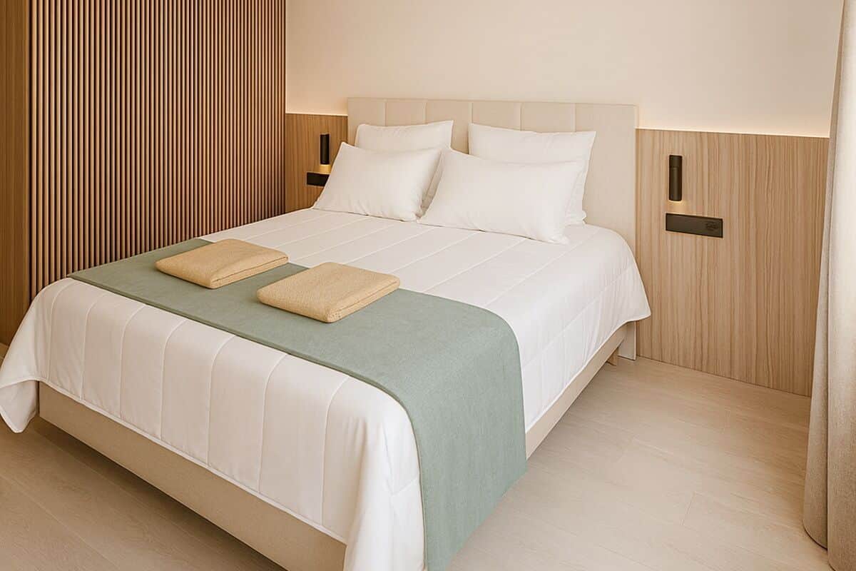 Minibar, wifi gratis y ropa de cama