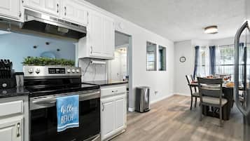 Oven, dishwasher, coffee/tea maker, high chair