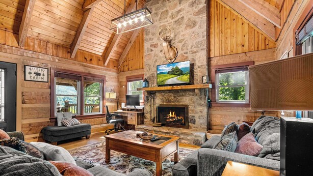 Living area - Smoky Mountain Views | Hot Tub | Game Room | 4BR (Gatlinburg)