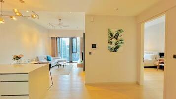 City Apartment | Living area | Flat-screen TV, fireplace