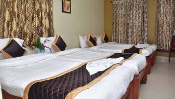 Executive Quadruple Room, Hill View | In-room safe, desk, free WiFi, bed sheets