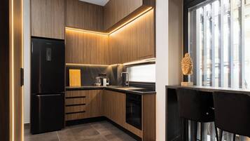 Loft, 1 letto queen con divano letto | Cucina privata | Macchina per tè/caffè, bollitore elettrico