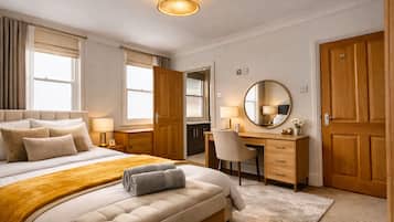 2 bedrooms, desk, iron/ironing board, travel cot