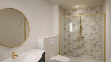 Dusche, Haartrockner, Handtücher