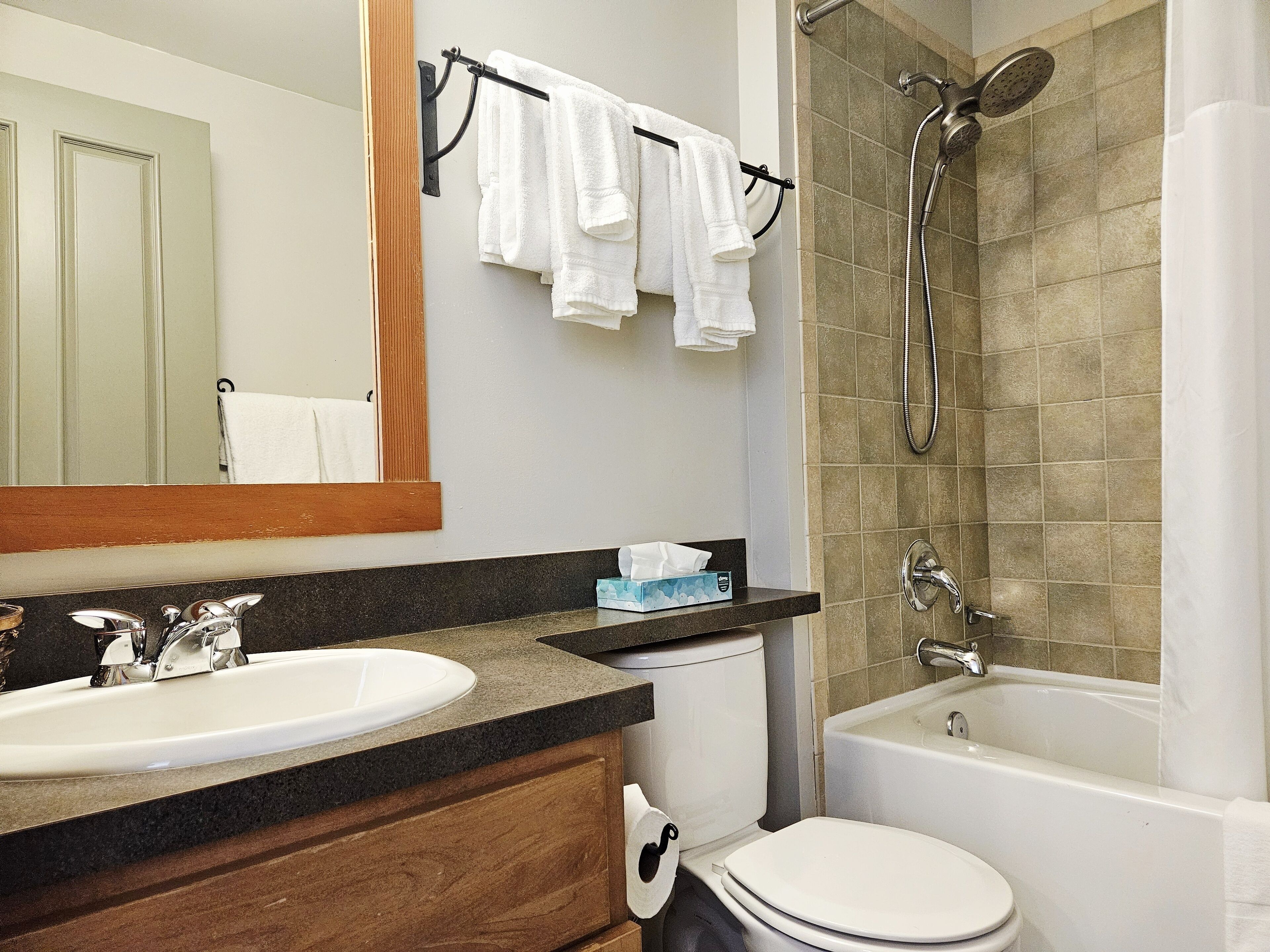 Hair dryer, towels