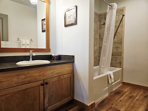 Shower, hair dryer, towels - Lake & Mountain Views - White Pine 107 2Bedroom (Sandpoint)