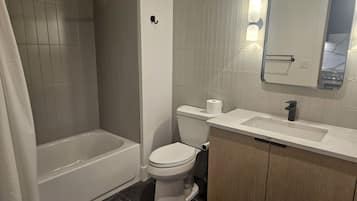 Regadera, secadora de cabello, toallas