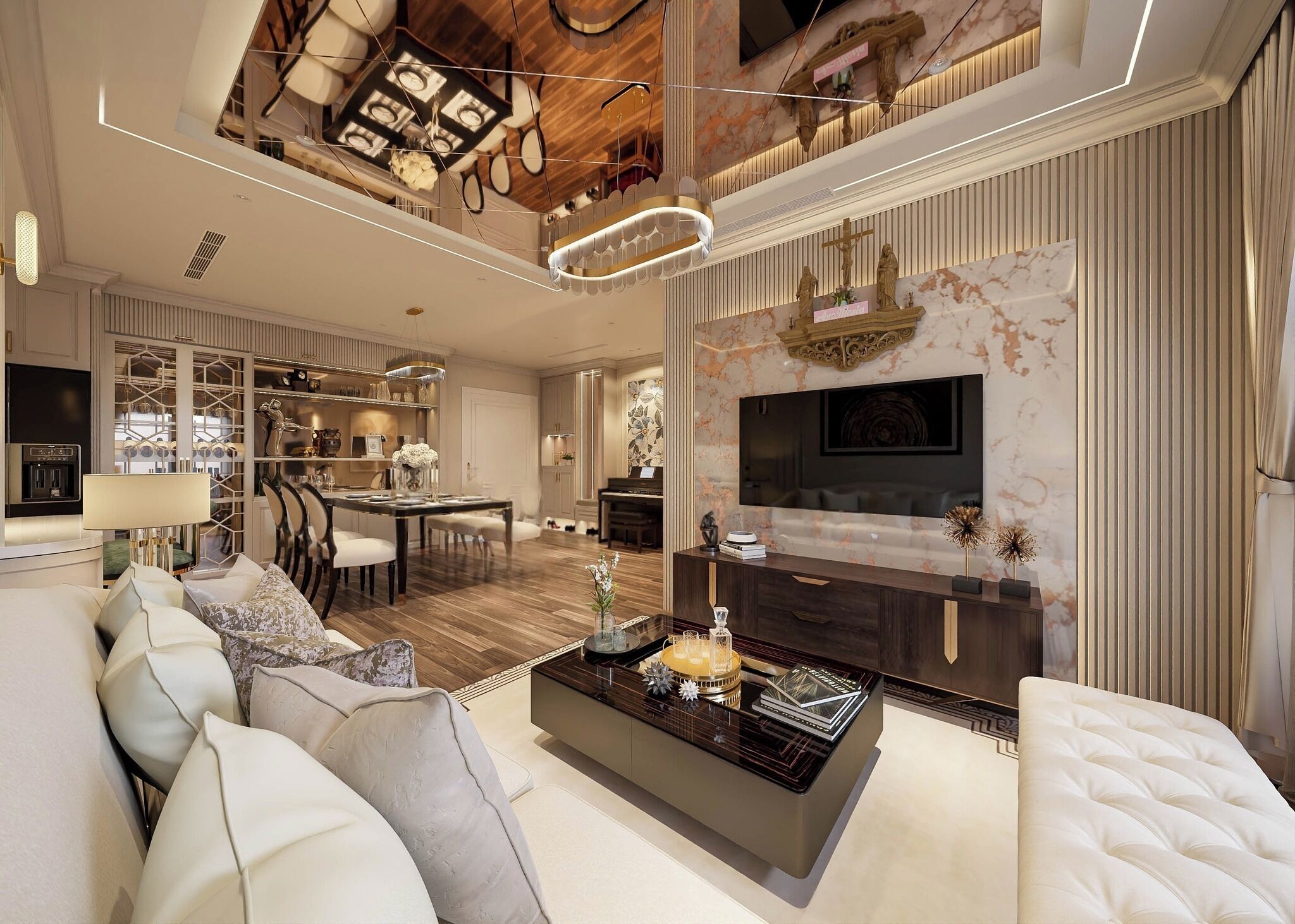 尊贵公寓, 3 间卧室, 阳台, 城市景观 | 防过敏的被褥、迷你吧、特色装修、特色家居