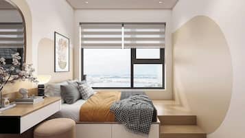 Premier Apartment, 2 Bedrooms, Balcony, City View | Hypo-allergenic bedding, minibar, individually decorated