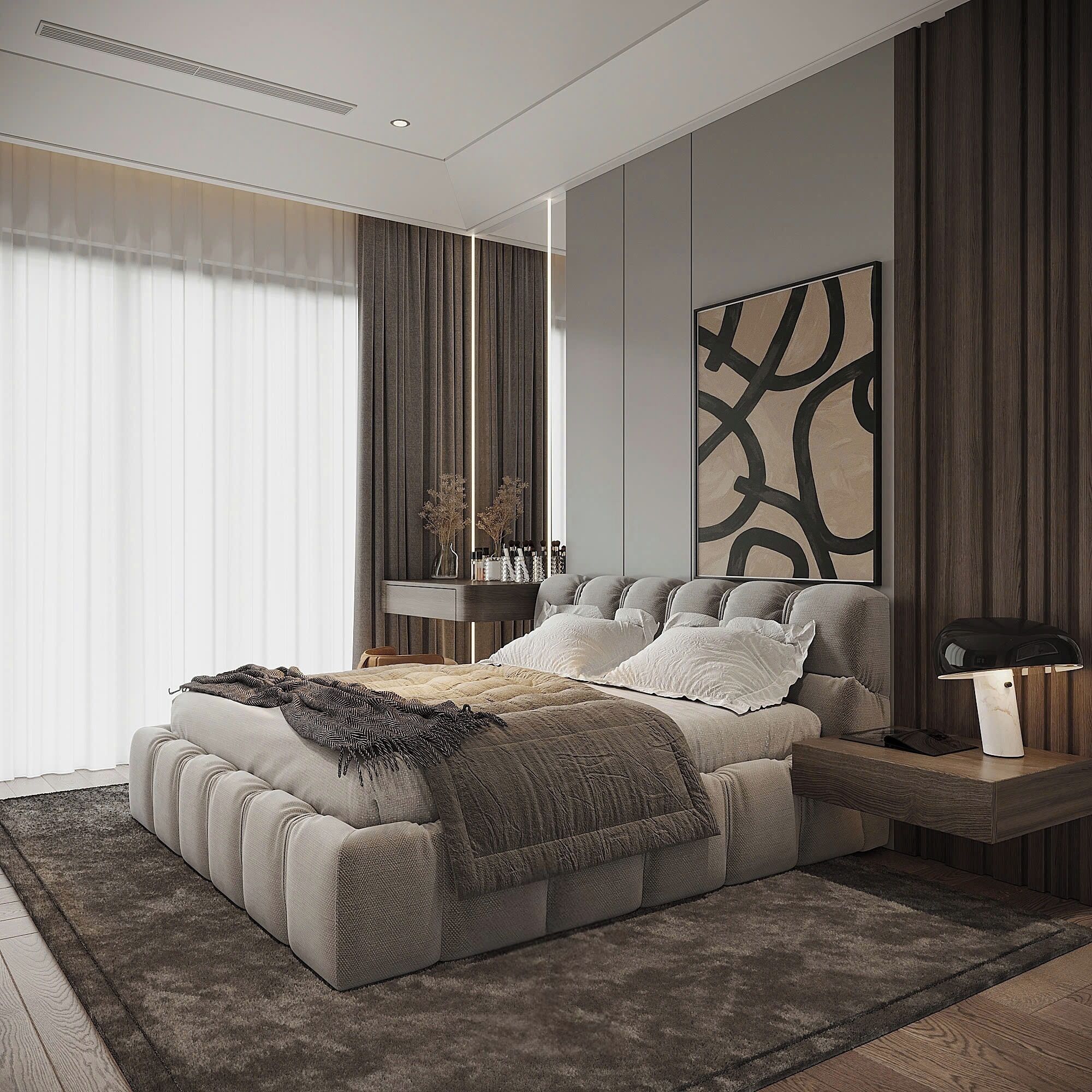 尊贵公寓, 1 间卧室, 阳台, 城市景观 | 防过敏的被褥、迷你吧、特色装修、特色家居