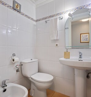 Douche, séchoir à cheveux, serviettes fournies