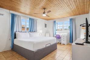 4 bedrooms, desk, iron/ironing board, travel cot