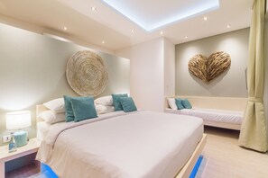 4 habitaciones, tabla de planchar con plancha y acceso a internet 