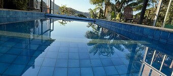 Glass house with private pool