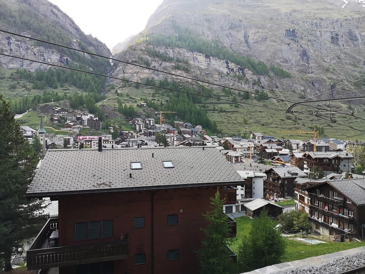 View from the terrace on the village of Zermatt