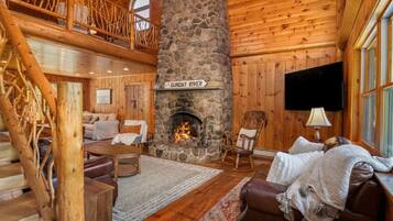 TV, fireplace, video games