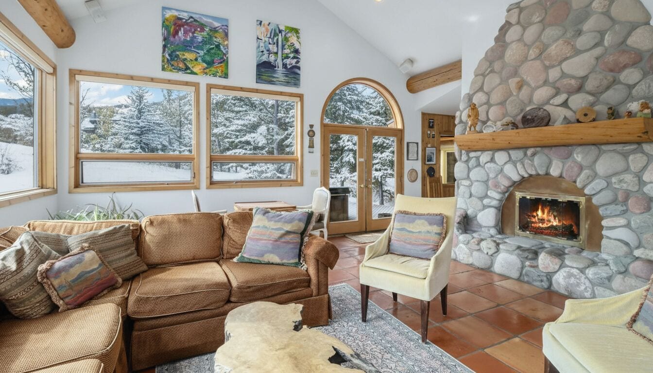 Ferienhaus, Bergblick | Wohnbereich