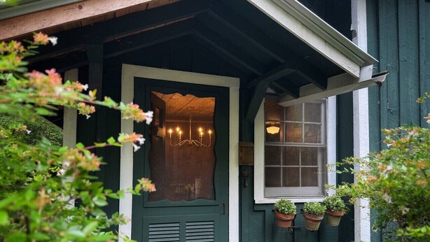 Unclassified image, 1 of 34, button - Heart Pine Lodge: 1908 Historic Cozy Cabin Sleeps 8 with Firepit, Pets Welcome (Clayton)