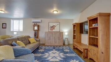 TV, DVD player, books