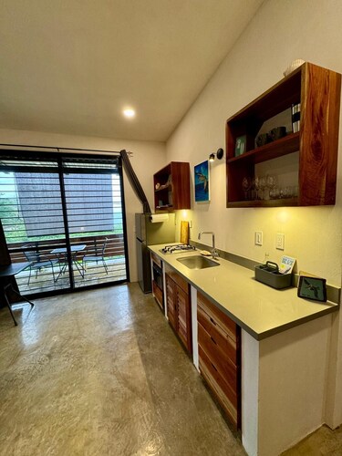 Casita Pelicano is a sleek, surf studio in Playa Remanso with AC & an ocean view
