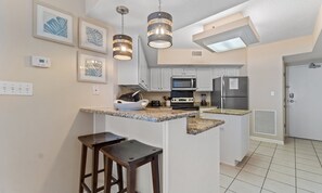 Signature Condo, 3 Bedrooms, Beach View, Beachfront | Private kitchen | Fridge, microwave, oven, stovetop