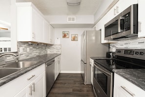 Microwave, oven, stovetop, dishwasher