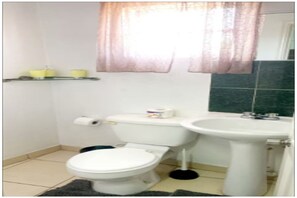 Séchoir à cheveux, serviettes fournies, savon, papier de toilette
