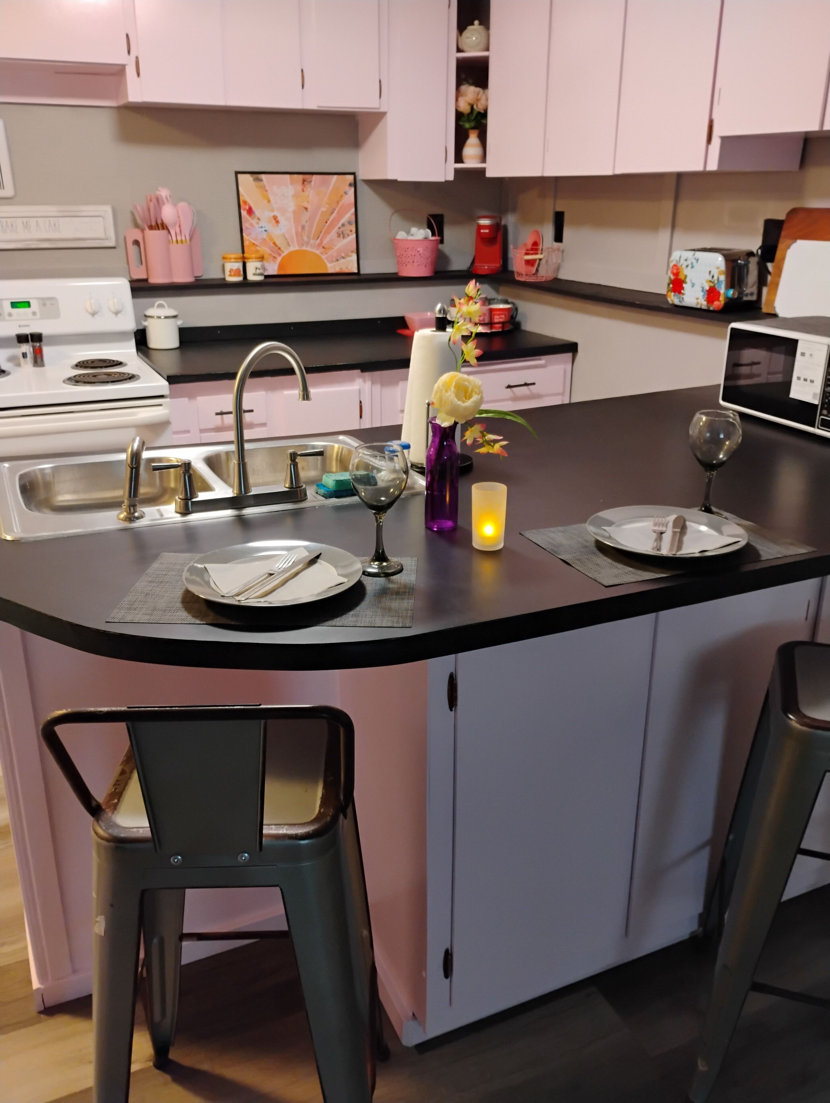 Microwave, oven, stovetop, dishwasher