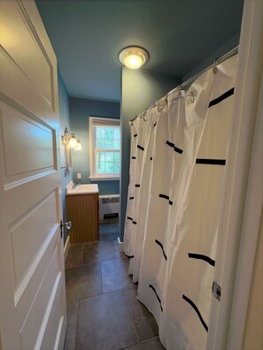 Shower, hair dryer, towels, soap - Summer Pocono Cabin Near Skytop Lodge with Fenced Yard; Wkly/Mthly Discounts (Canadensis)