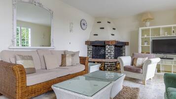 Televisión, chimenea