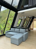 家庭木屋, 阳台, 山谷景观 | 私人简易厨房