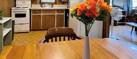 Réfrigérateur, micro-ondes, plaque de cuisson